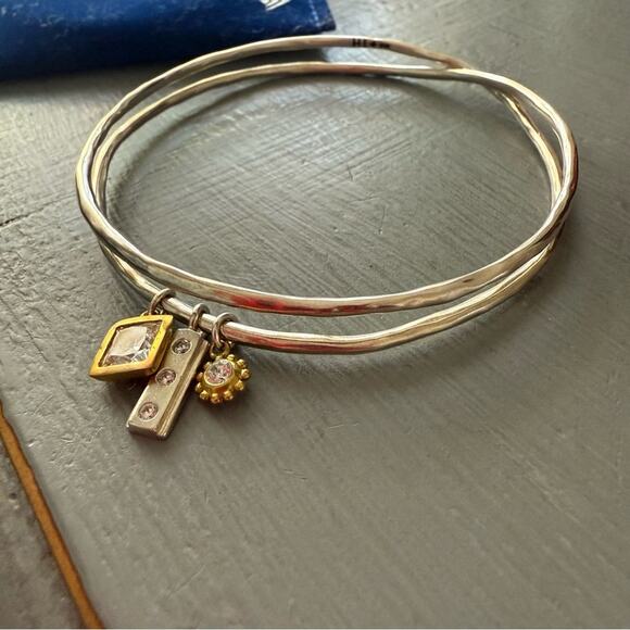 Silpada 925 Sterling Silver Bangle & Gold Tone Charms Bracelet NEW - Picture 8 of 9